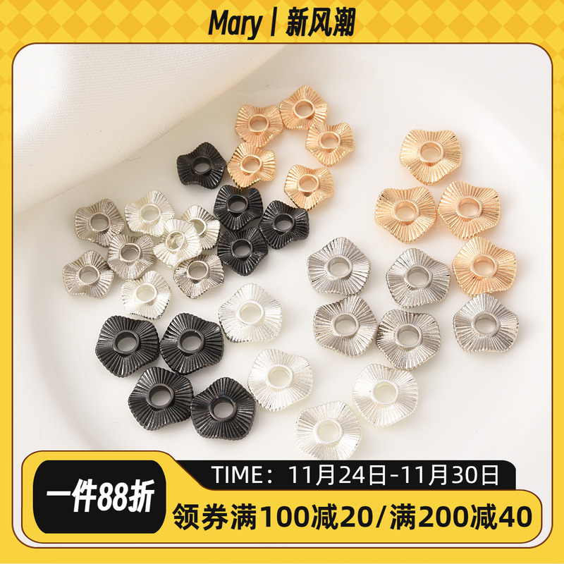 电镀厚银保色波浪纹隔片隔珠