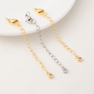 铜镀18K金龙虾扣延长链手工diy珍珠手链项链收尾扣可调节加长链