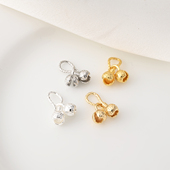 14K包金高保花椒扣手工diy珍珠手链鱼钩收尾扣电镀银项链连接扣