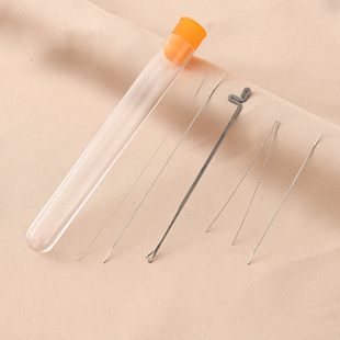 开口中孔串珠针手工diy配件三通隔珠手串钢丝引线串线细麻花针