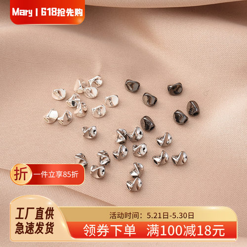 铜镀厚银保色扭面隔珠转运珠