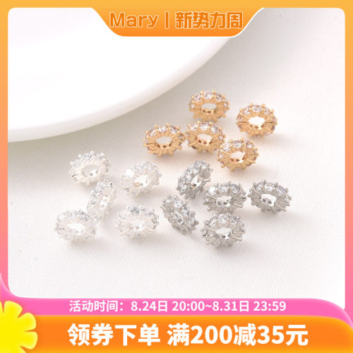 14K包金保色微镶锆石隔片隔珠
