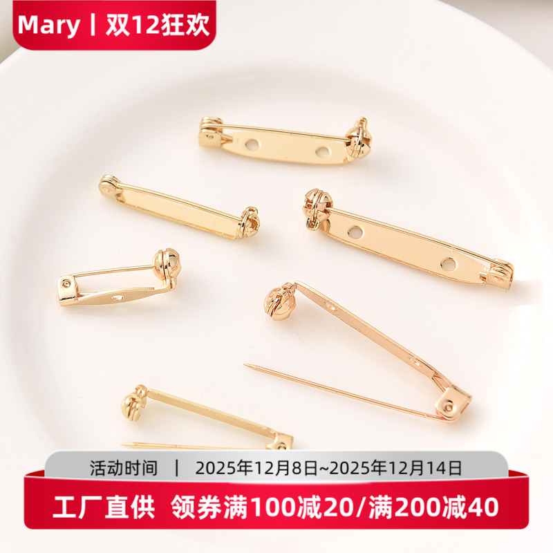 保色14K包金胸针手工材料