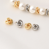 14K包金高保批花毛线圈隔珠手工diy手链项链白金色三层圈串珠配件