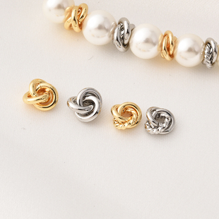 14K包金高保批花毛线圈隔珠手工diy手链项链白金色三层圈串珠配件