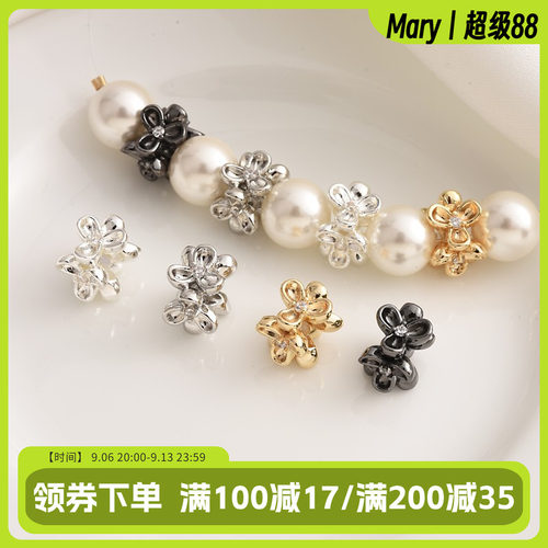 14K包金镶锆石花朵隔珠