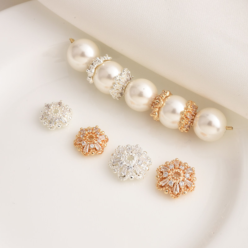 14K包金镶锆石轻奢花托花帽珠帽隔珠隔片水晶手链手串串珠diy配件,饰品/流行首饰/时尚饰品新,其他DIY饰品配件,淘宝优惠券,粉丝福利购,淘宝优惠卷