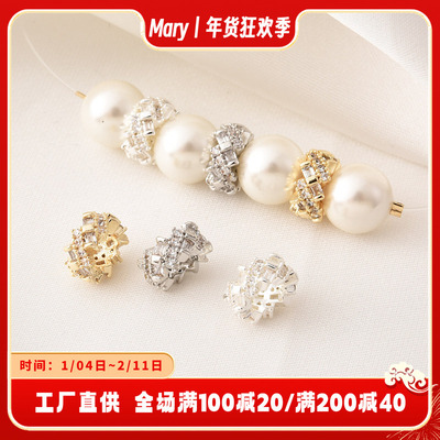 14K包金镶锆石车轮隔珠