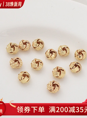 直径6MM14K包金保色韩国球隔珠手工diy手串珠毛线球项链手链配珠