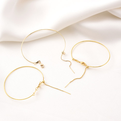 14K包金保色光面自制可穿珠手镯