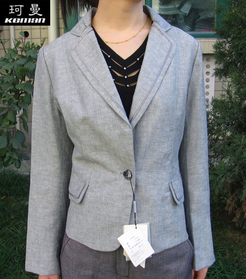 专柜正品 珂曼 高端羊毛亚麻 女装 职业西装外套 原989 清仓特价