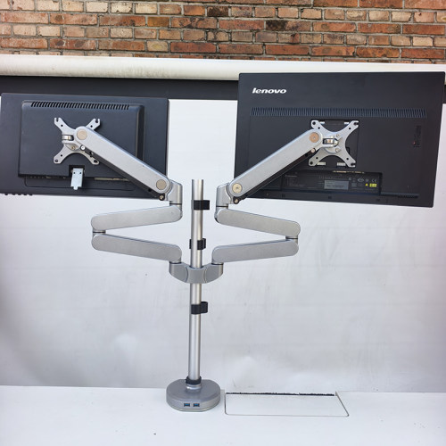 STEELCASE双屏显示器支臂可伸缩电脑旋转支架USB接口铝合金机械臂