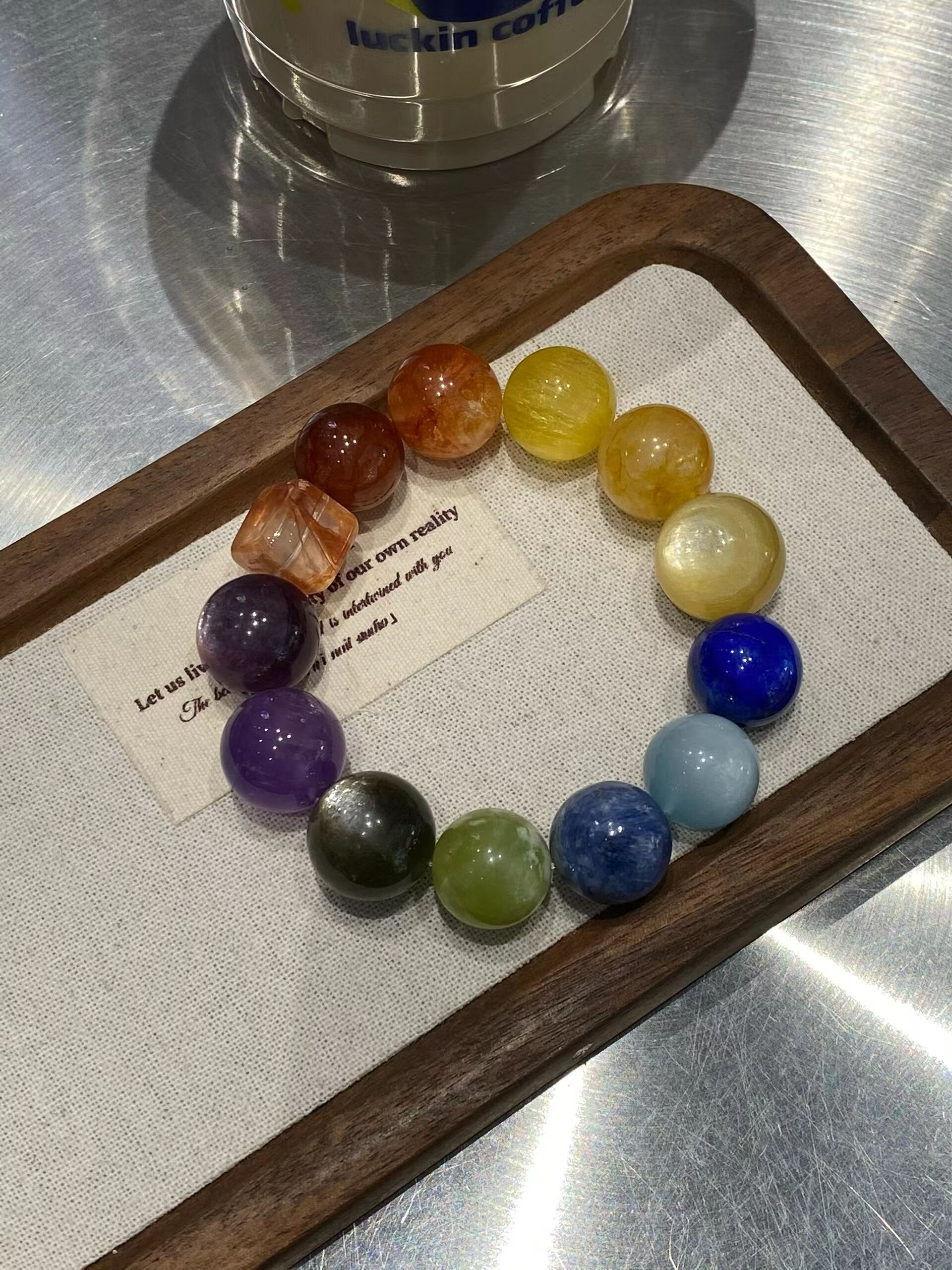 天然多宝水晶手链女款百搭清新水晶黄胶花青金石紫水晶等能量水晶
