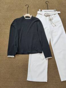 9939款 蕾丝边宽松时沟打底衫