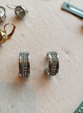 北欧丹麦王妃御用DYRBERG/KERN奥地利水晶半圈闪钻复古气质耳钉