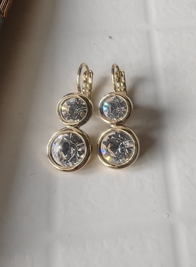 北欧丹麦王妃同款DYRBERG KERN奥地利水晶无镍镀真金复古耳钉耳环