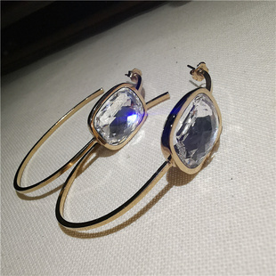 北欧丹麦王妃御用DYRBERG KERN方糖水晶镀真金圈圈耳钉耳环