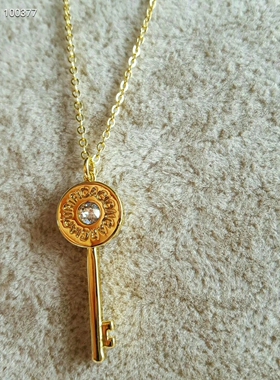 西班牙本土时尚潮牌饰品PG气质百搭水晶钥匙镀18K金项链