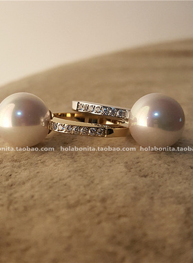 西班牙皇室名媛强光大珍珠戒指