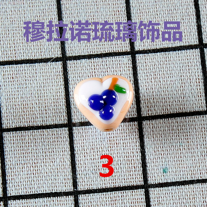무라노 작은 귀여운 복숭아 하트 수제 유리 구슬 유리 느슨한 구슬 페르시 팔찌 귀걸이 전송 비즈 DIY 액세서리