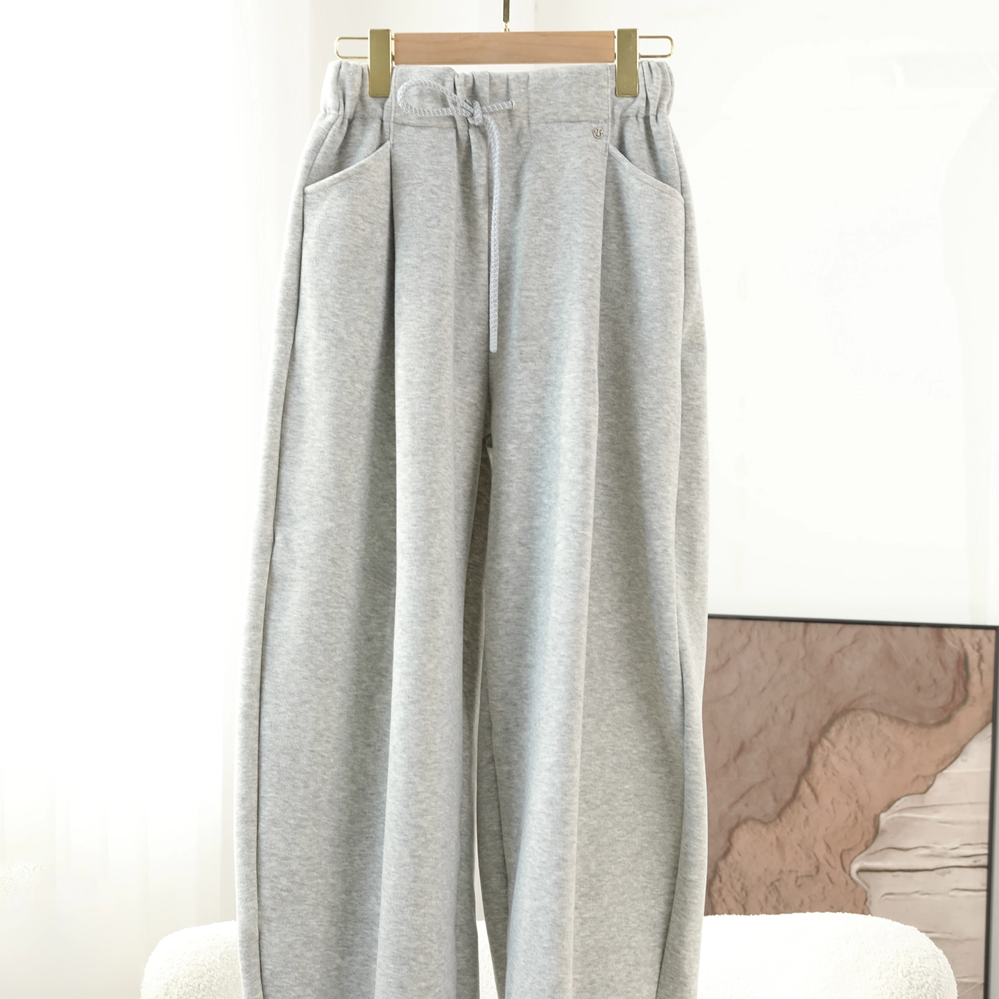 极简风羊绒阔腿裤秋冬加厚保暖女