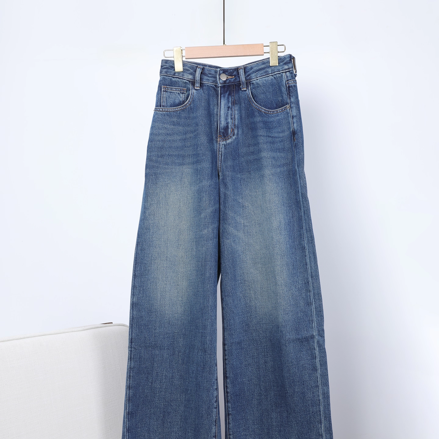 2025冬新款牛仔阔腿裤女