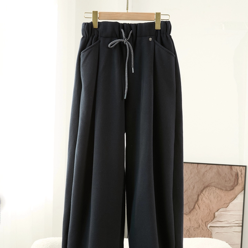 极简风羊绒阔腿裤秋冬加厚保暖女