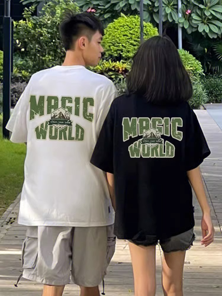 特别的情侣装夏季2025新款潮流牌网红纯棉高级感套装男女短袖t恤