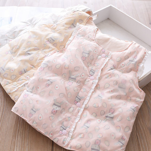 冬宝宝羽绒马甲90绒儿童校服内胆