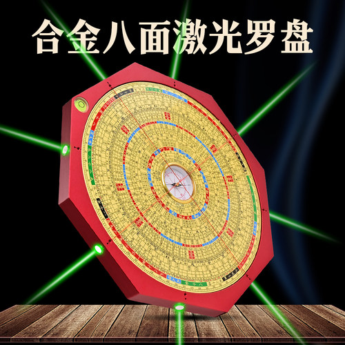 八方八面激光集福堂铝合金罗盘
