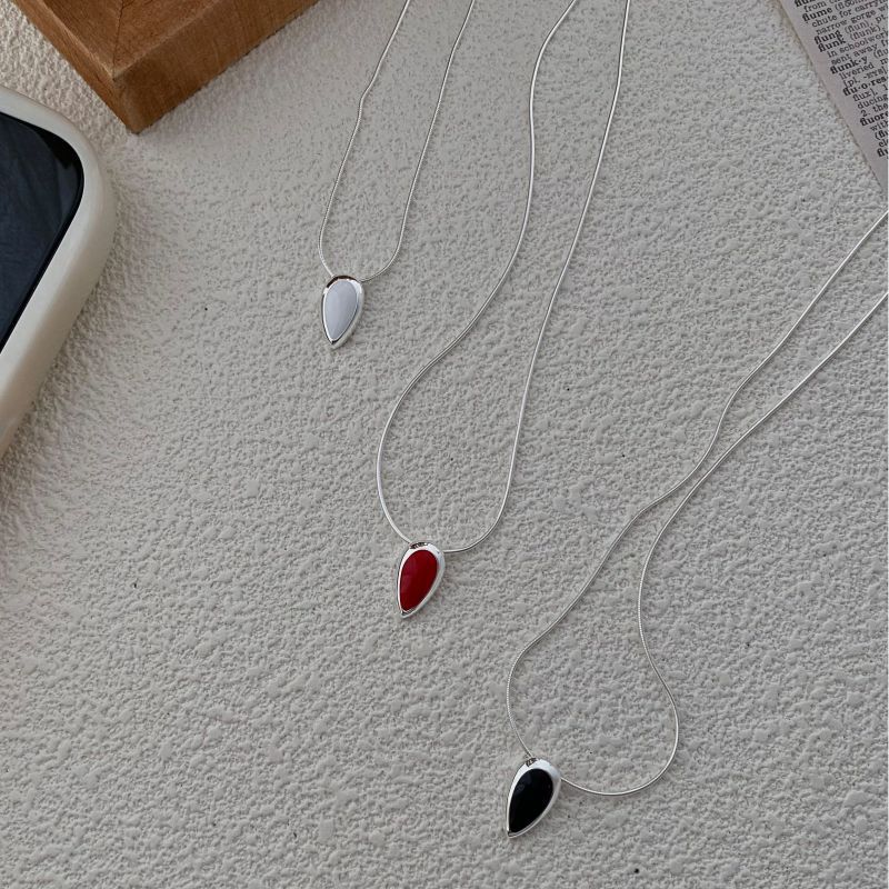 博主同款S925纯银水滴蛇骨项链女
