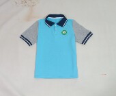 白色男女生校服短袖 浅蓝色 仿制 中小学生短袖 夏季