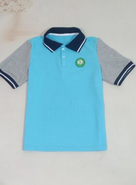 夏季中小学生短袖浅蓝色 白色男女生校服短袖仿制