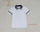夏季 班服校服仿制 纯白色莱卡棉藏蓝色领子白色条纹中小学生短袖