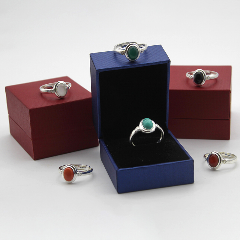 蒙歌银饰蒙古女款戒指小巧绿松石