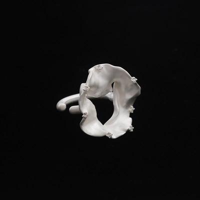 OUTSIDERINSIDE海浪卷边花卉戒指