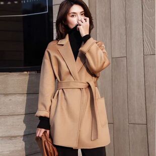 水波纹大衣短款 呢大衣主推毛 爆款 时尚