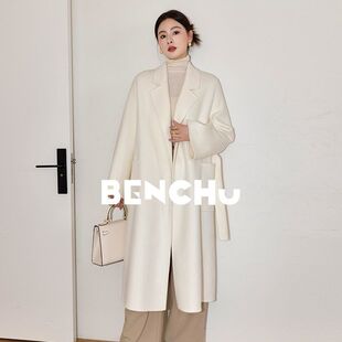 秋冬本初]高级感系带女[外套M毛呢长款羊绒家浴袍labbro大衣双面