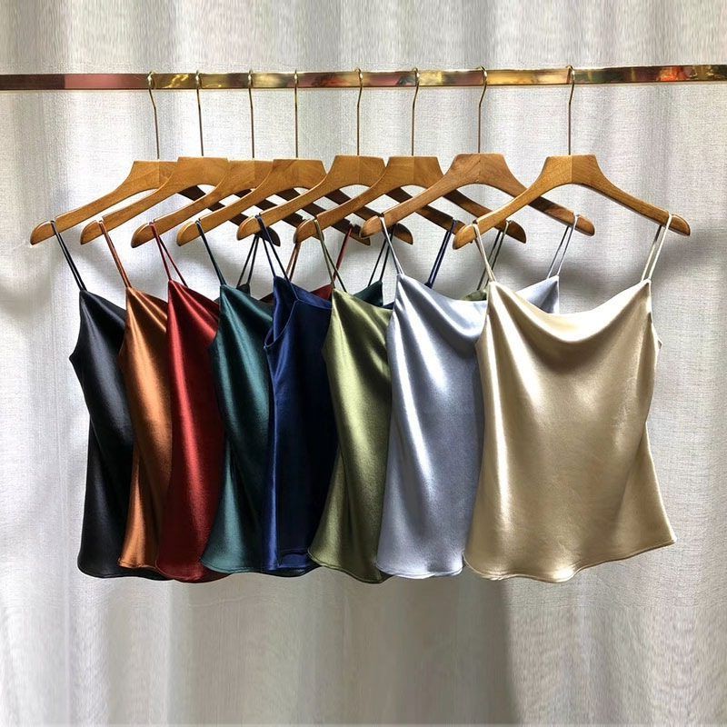 优雅外穿缎面打底多色女人味垂感