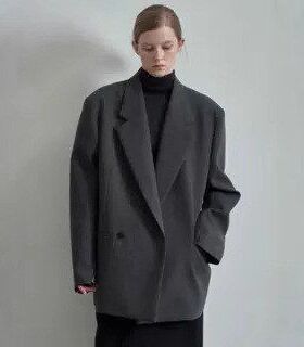 通勤气质*羊毛 FACA上衣西服NE西装秋冬季女宽松廓形PATTE*新款