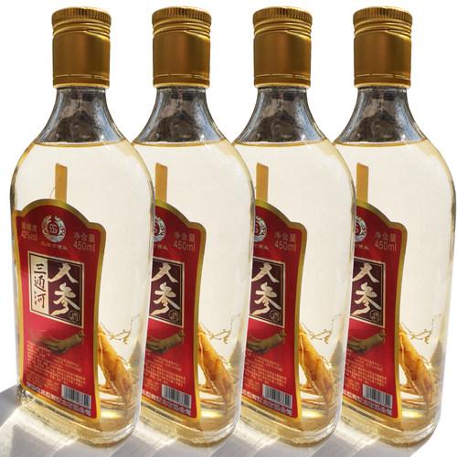 三通河42度人参酒450ml东北特产