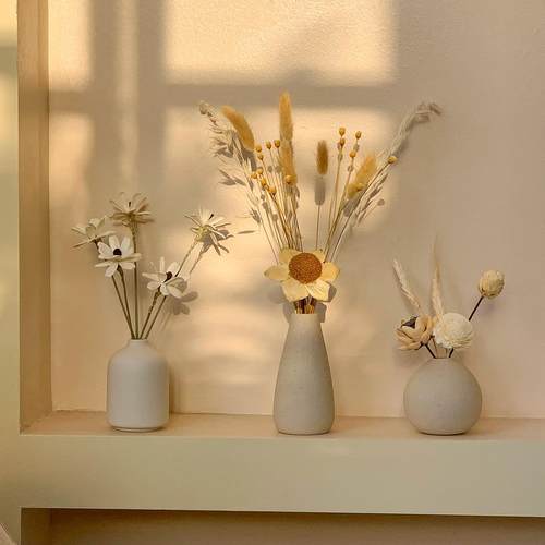 高级干花花束风干花瓶