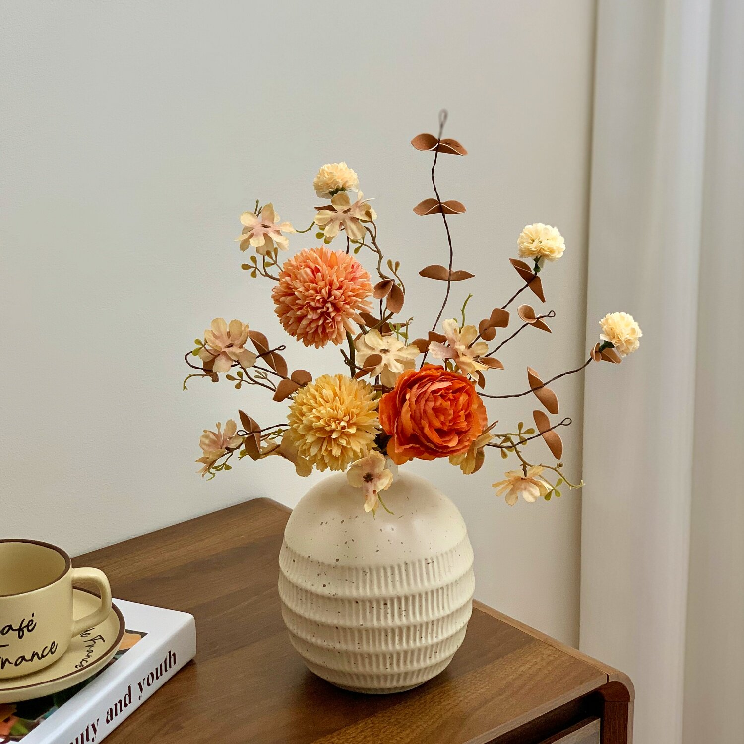 假花仿真花摆设花艺花束花瓶餐桌图片