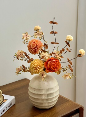 假花仿真花摆设花艺花束花瓶餐桌