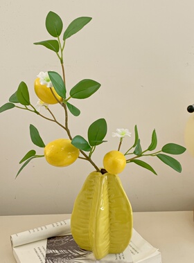 杨桃陶瓷花瓶仿真花假花