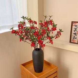 发财果冬青果仿真花假花花束客厅摆件新年装饰元宵摆设乔迁新居