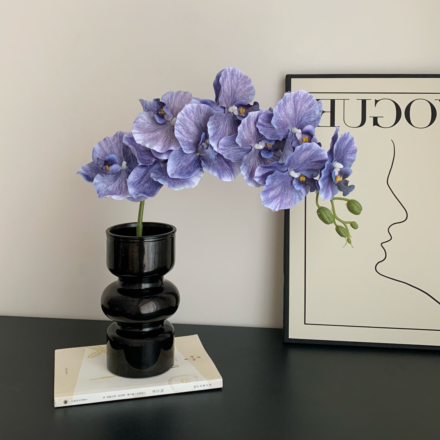 蝴蝶兰仿真花轻奢高端装饰花卉假花摆设客厅卧室高级感软装摆件