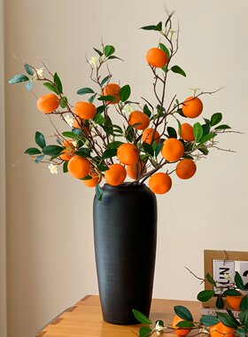 仿真桔子水果树枝客厅餐桌插花