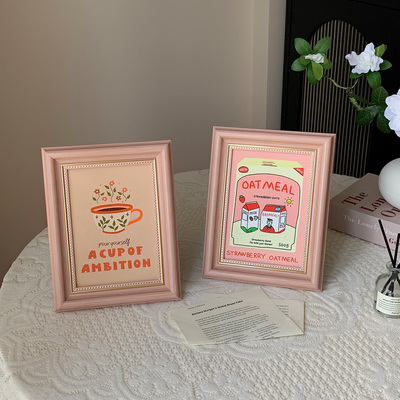 韩风ins可爱装饰画卡通粉色少女