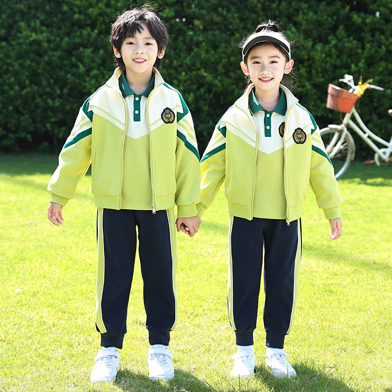 幼儿园园服春秋款三件套学院风儿童班服小学生校服春秋套装运动会